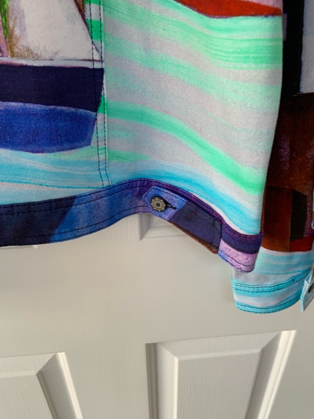 Abstract Multi-Color Print Women's Jacket - Picture 4 of 5